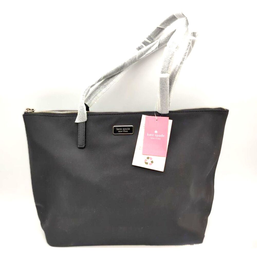 NWT $249 Kate Spade New York Hayden Black Nylon Zip Top Tote Bag Purse WKRU6537